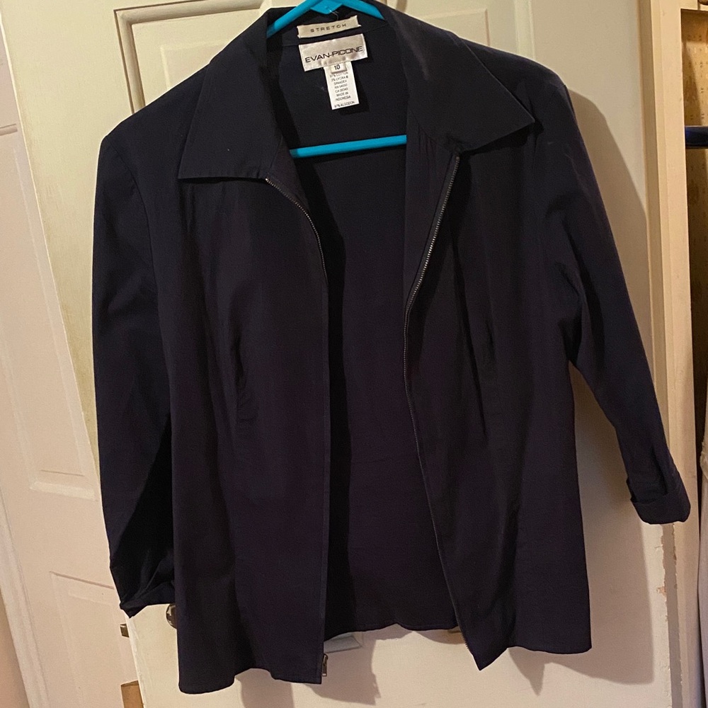 Evan Picone Women's Navy Utility Jacket and Cropped Pants